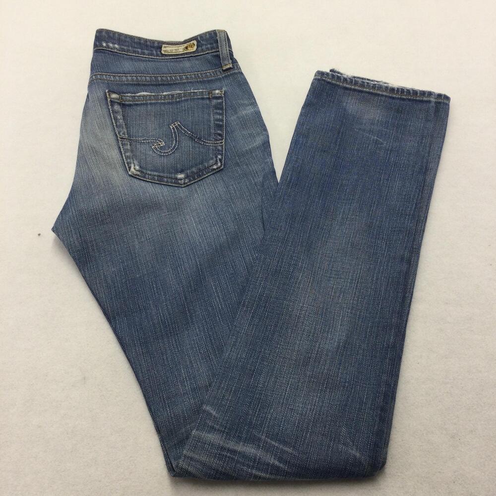 Adriano Goldschmied Premiere Jeans Womens 27R Blue Straight Low Rise Stretch